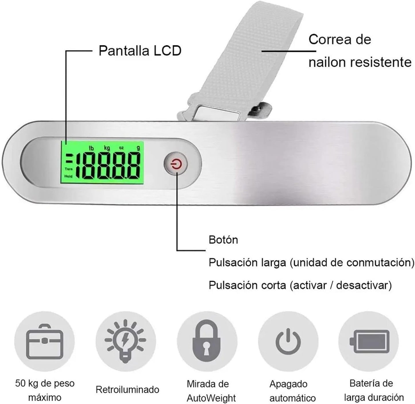 Portable Digital LCD Display Luggage Hanging Scale